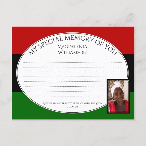 Pan African SHARE A MEMORY Photo Card