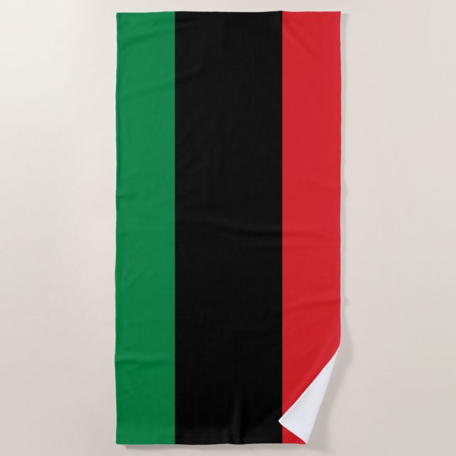 Pan African UNIA Flag Beach Towel (Front)