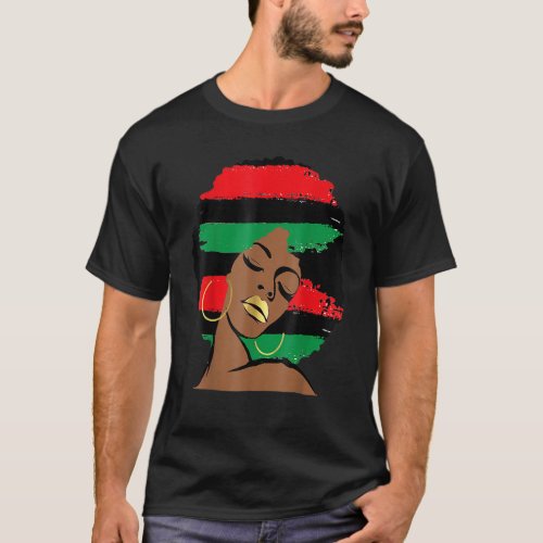 Pan African UNIA Flag Black History Afro American  T_Shirt