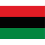 Pan African UNIA Flag Cutout<br><div class="desc">The Pan-African flag - also known as the UNIA flag,  Afro-American flag,  Black Liberation flag and various other names is a tri-color flag consisting of three equal horizontal bands of (from top down) red,  black and green.</div>