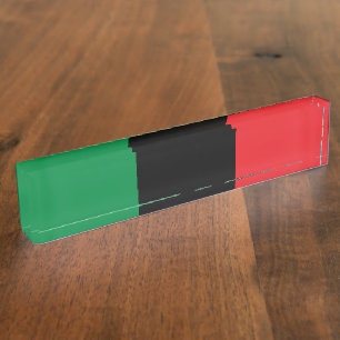 Pan African UNIA Flag Desk Name Plate