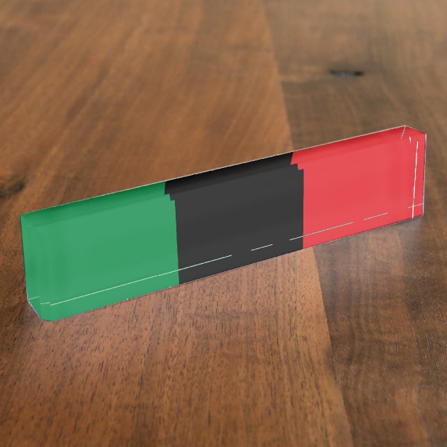 Pan African UNIA Flag Desk Name Plate (Side)