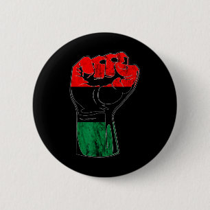 Pan African Unia Flag Handfist Black History Junet Button