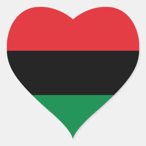 Pan African UNIA Flag Heart Sticker
