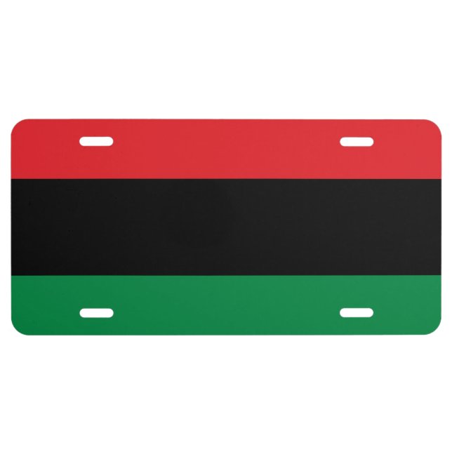Pan African UNIA Flag License Plate (Front)