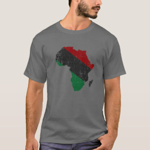 Pan African UNIA Flag Map Continent Black History T-Shirt