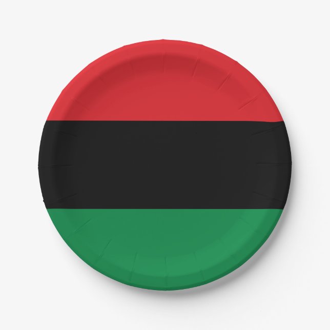 Pan African UNIA Flag Paper Plates (Front)