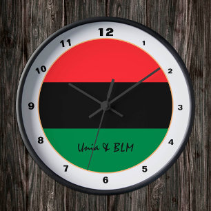 Pan African, Unia Flag Symbol trendy fashion clock