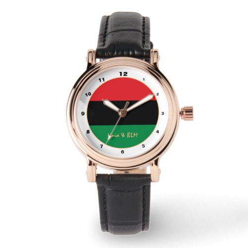 Pan African Unia Flag Symbol trendy fashion watch