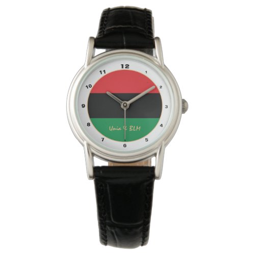 Pan African Unia Flag Symbol trendy fashion watch