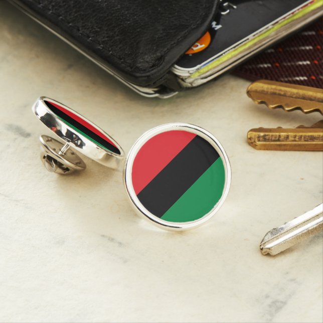Pan-African UNIA Kwanzaa flag Lapel Pin (In Situ)