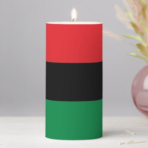 Pan_African UNIA Kwanzaa flag red black green Pillar Candle