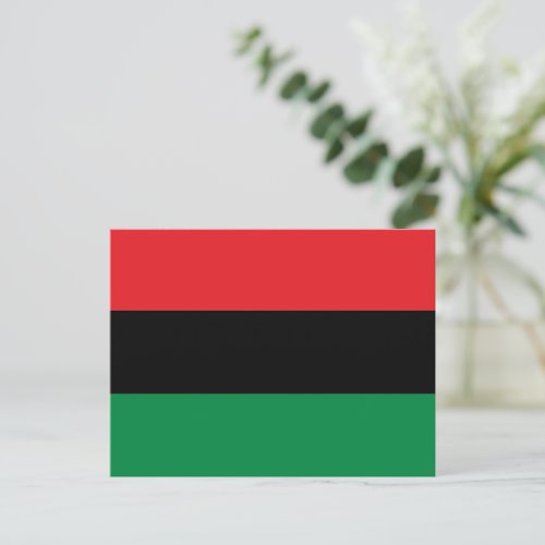 Pan_African UNIA Kwanzaa flag simple modern Holiday Postcard