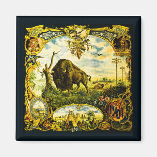 Pan Am Expo with Bison and Native American Motifs Magnet