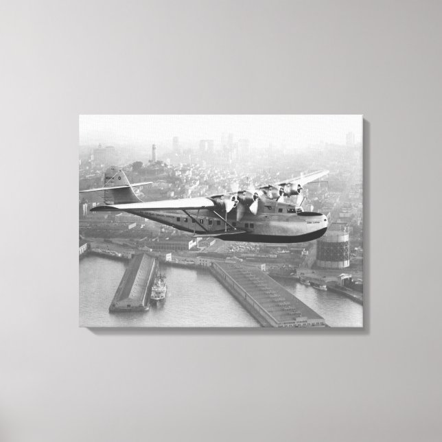 Pan American China Clipper and San Francisco 2 Canvas Print (Front)