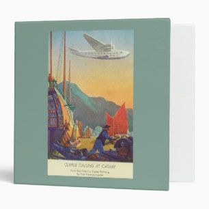 Pan-American Clipper Flying Over China Binder