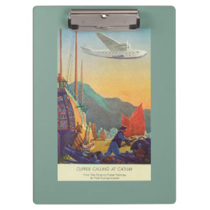 Pan-American Clipper Flying Over China Clipboard