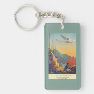 Pan-American Clipper Flying Over China Keychain