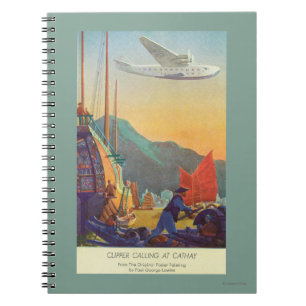 Pan-American Clipper Flying Over China Notebook
