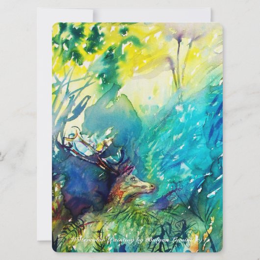 PAN AND DEER IN GREEN WOODS (Back)