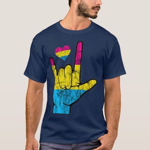 Pan ASL Pride Pansexual Hearing Loss Deaf Month T_Shirt