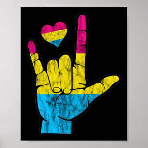 Pan Asl Pride Panual Hearing Loss Deaf Awareness M Poster