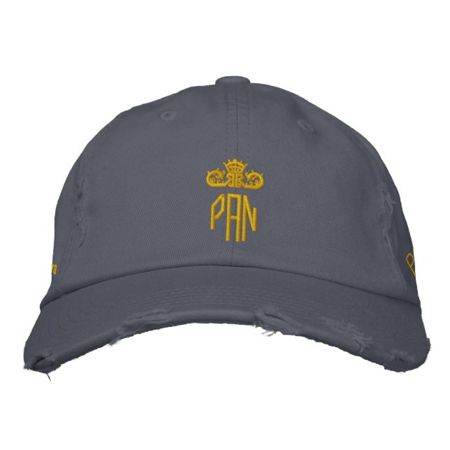PAN-Cap-blue x gold Embroidered Baseball Hat (Front)