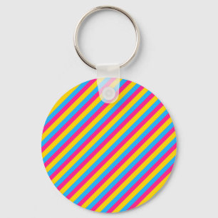 Pan Color Stripes Pansexual Pride Keychain