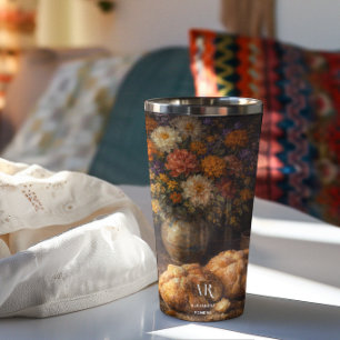 Pan de Muerto Floral Still Life Monogram Insulated Tumbler