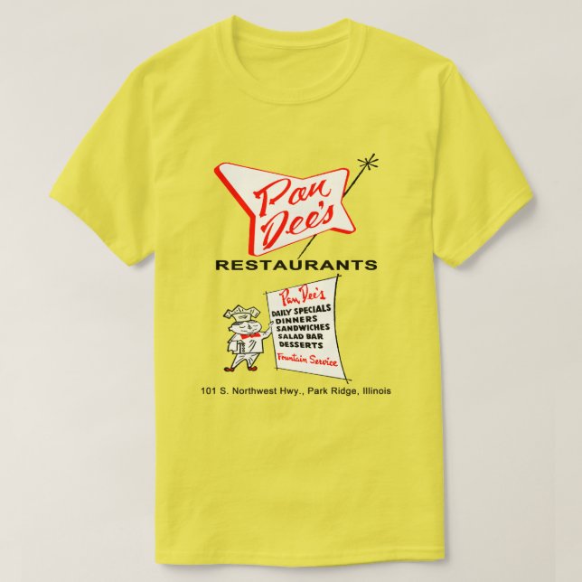 Pan Dee's Restaurant, Park Ridge, Illinois T-Shirt (Design Front)