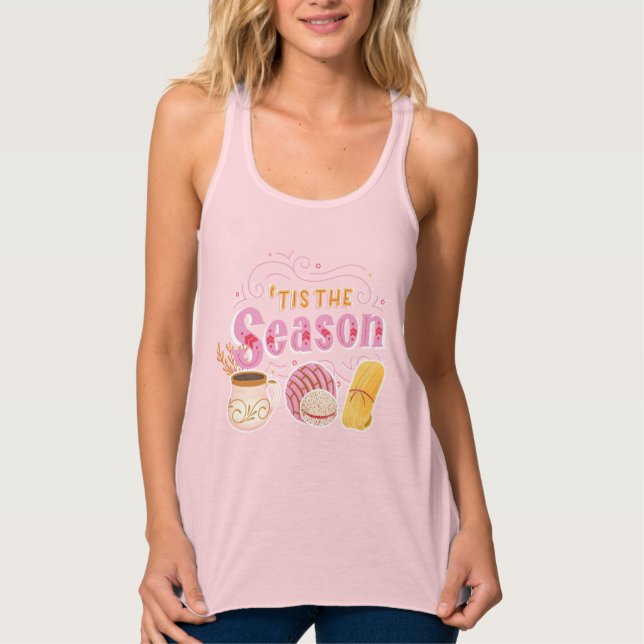 Pan Dulce Mexican Pastry Pink Christmas  Tank Top (Front)