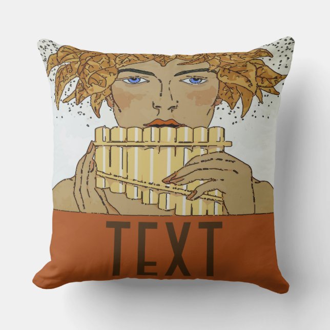 Pan Face, edit text Throw Pillow (Front)