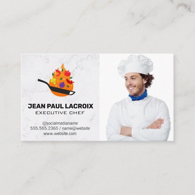 Pan Flipping Food | Chef Business Card (Front)