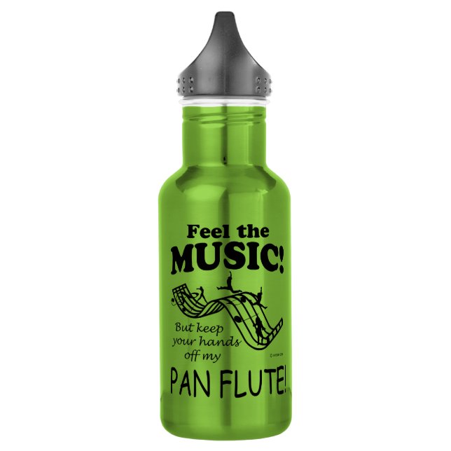 Pan Flute Feel The Music Stainless Steel Water Bottle (Left)