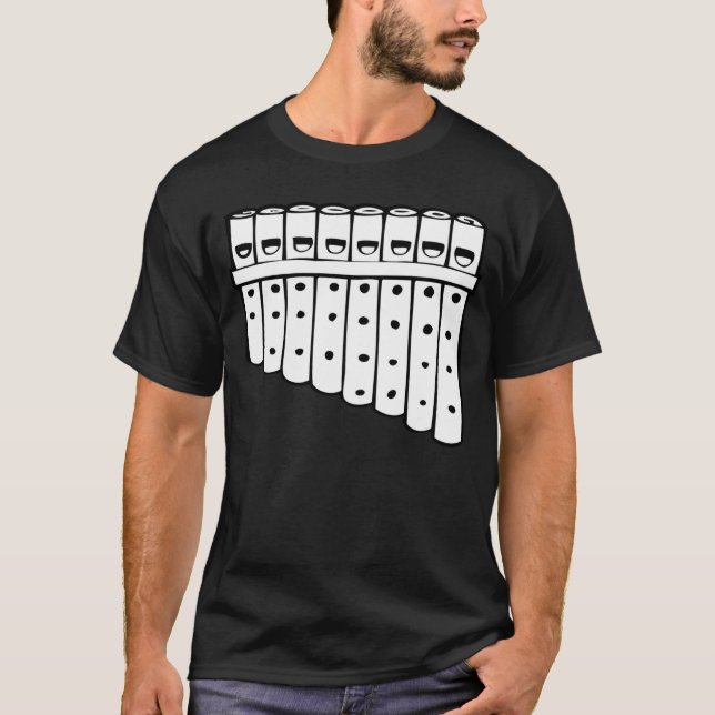 Pan Flute Musical Instrument Flutist T-Shirt (Front)
