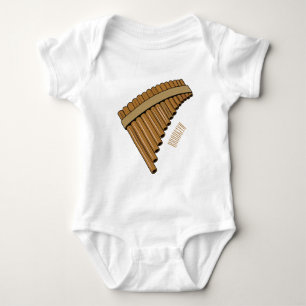 Pan flute / panpipes cartoon illustration baby bodysuit