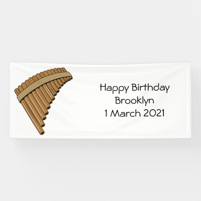 Pan flute / panpipes cartoon illustration  banner (Horizontal)