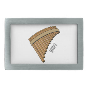 Pan flute / panpipes cartoon illustration belt buckle
