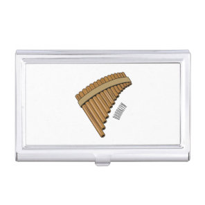 Pan flute / panpipes cartoon illustration  business card case