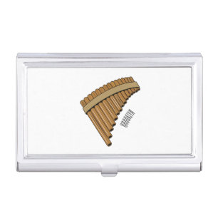 Pan flute / panpipes cartoon illustration business card case