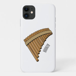 Pan flute / panpipes cartoon illustration iPhone 11 case