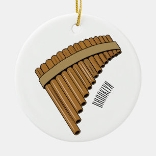 Pan flute / panpipes cartoon illustration  ceramic ornament