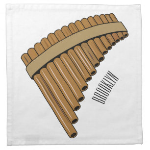 Pan flute / panpipes cartoon illustration cloth napkin