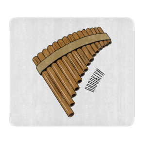 Pan flute / panpipes cartoon illustration  cutting board