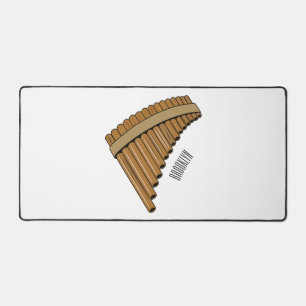 Pan flute / panpipes cartoon illustration desk mat