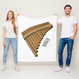 Pan flute / panpipes cartoon illustration fleece blanket