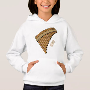 Pan flute / panpipes cartoon illustration hoodie