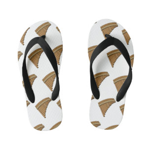 Pan flute / panpipes cartoon illustration  kid's flip flops