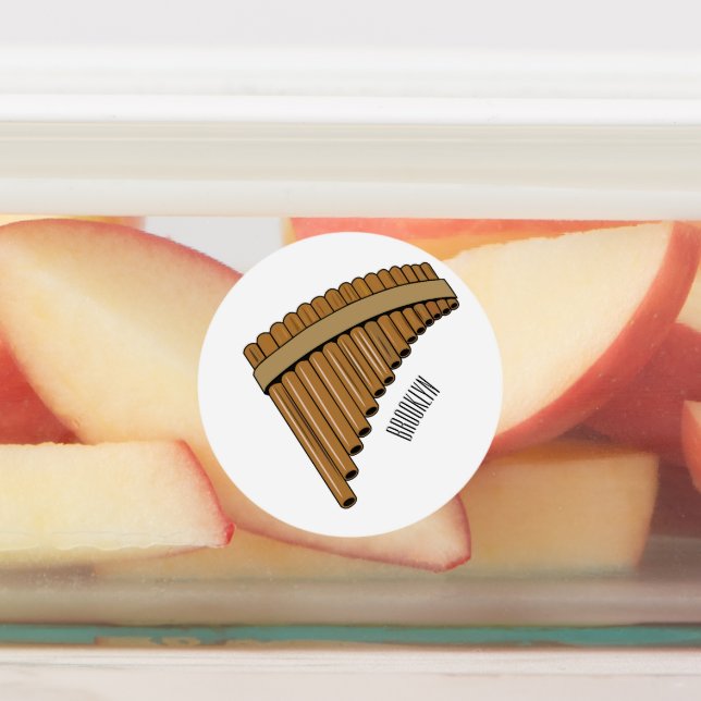 Pan flute / panpipes cartoon illustration  labels (Affixed)
