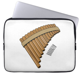 Pan flute / panpipes cartoon illustration laptop sleeve